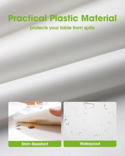 Purea Tovaglia Monouso in Plastica Confezione da 10 54x108 Bianco - Foto 2 di 7