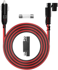 12V/24V Connector to Cigarette Lighter Sae to Cigarette Lighter Plug 6FT 16AWG