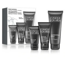 Clinique For Men 3 Pcs Daily Hydration Set Moisturizing Lotion Face Scrub NIB