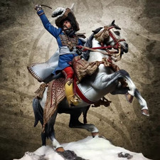 1/18 Scale Napoleonic Cavalry Officer on Horseback Resin Historical Military