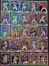 2025 Bowman Chrome Lot Of 50 Mojo Megabox Refractor Cards And Base Prospects