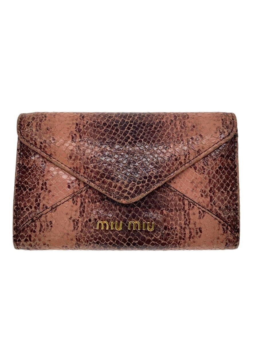 MIU MIU◆Python pattern/Wallet/Leather/RED/Animal/… - image 1
