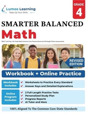 Sbac Test Prep: 4th Grade Math Common Core Practice Book and Full-Length Online