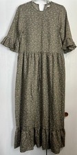 Christy Dawn Savannah Dress Sage Floral Midi Cottagecore Sustainable Size M