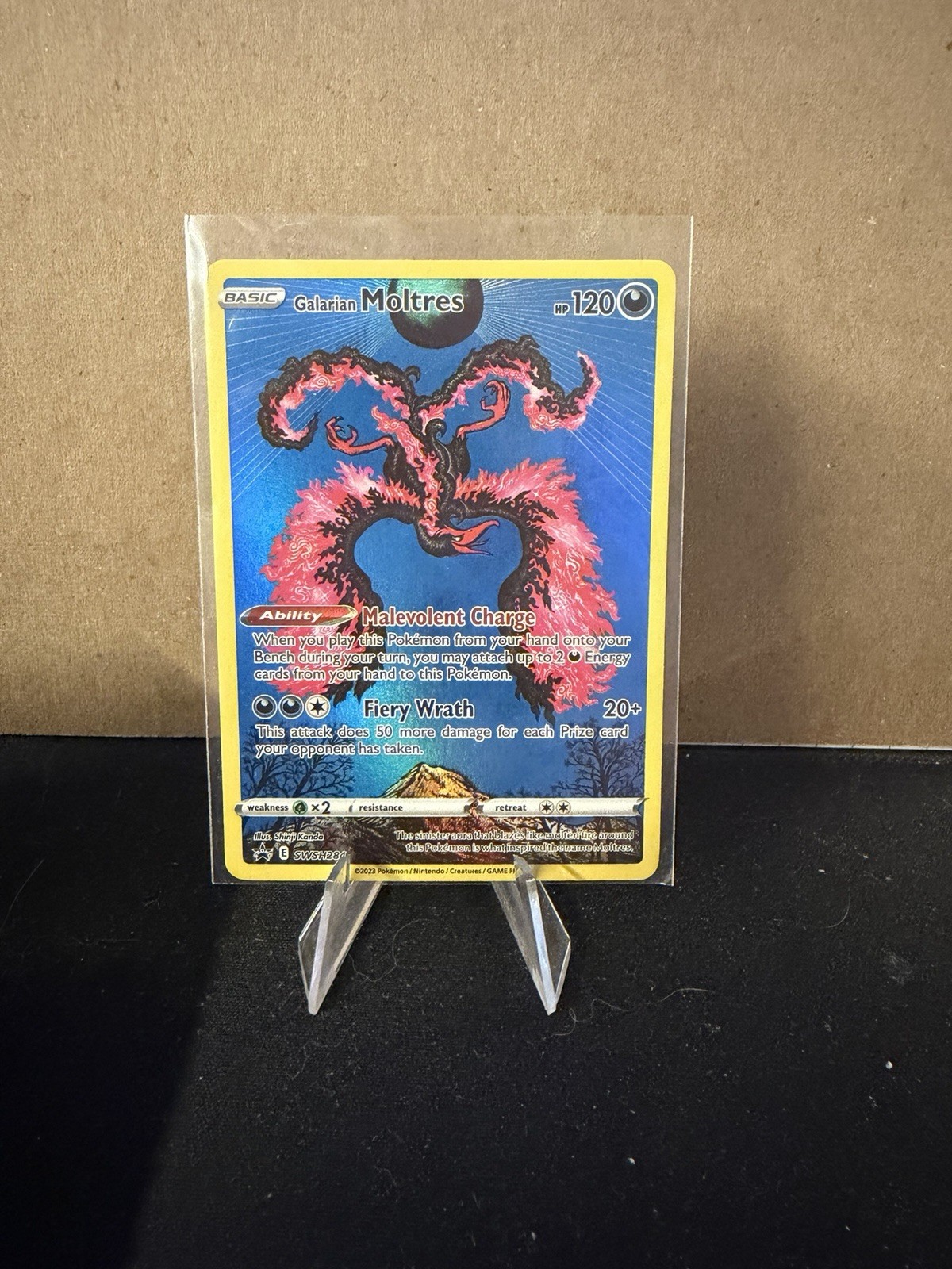 Galarian Moltres SWSH284 Holo Black Star Promo Pokemon Card - NM/M