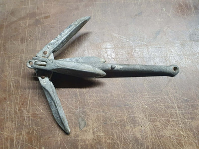 Faltbarer 4 Zinken verzinkt 1,4 kg Bootsanker gebraucht Schiff Marine See