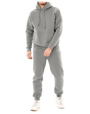 Men's 2 Piece Tracksuits Fleece Pullover Sweatsuits Athletic Fit 3X-Large Gray
