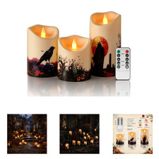 Flameless Candles Set of 3 Water-Resistant Indoor Outdoor 4 5 6 Inches Ivory