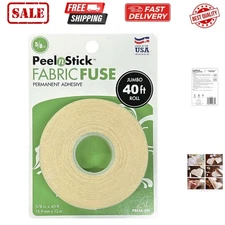 PeelnStick Fabric Fuse Hem Tape - Double Sided Fabric Adhesive - No-Sew, No-I...