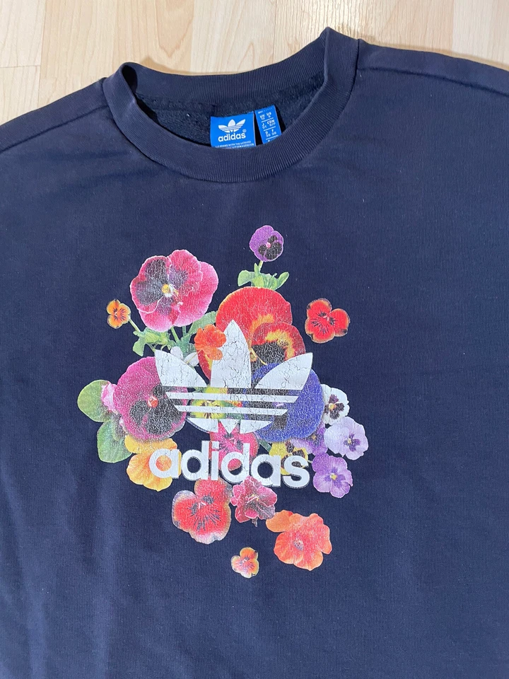 Adidas Sweatshirt Langarm Pullover Rundhals Floral Damen Gr. 36 - Bild 2 von 4