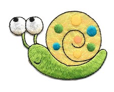 Snail - Insect - Garden - Embroidered Iron On Applique Patch - 2 3/8"W
