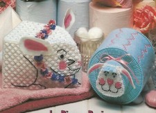 Plastic Canvas Patterns Bathroom Tissue Covers Bunny Cow Pig Bear Cat Lamb E79