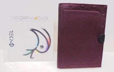 Cartera unisex de pato mandarina | cuero interior de Burdeos | para cheques y tarjetas - Imagen 1 de 4