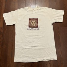 VINTAGE 80s Single Stitch Arizona State White XL T Shirt Sun Face Made In USA