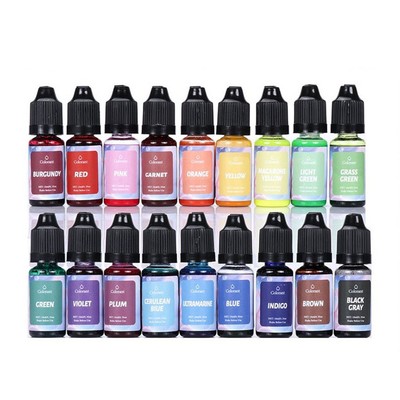 18 Color 10ml Resin Pigments DIY UV Epoxy Resin Mold Candle Soap Dye Colorant