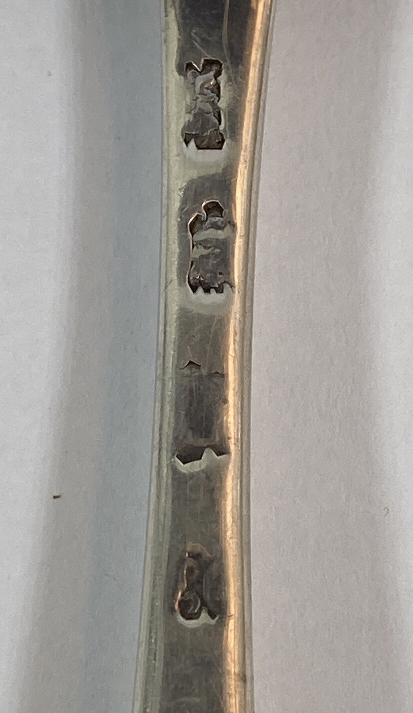 ANTIQUE ENGLISH HANOVERIAN TABLE 8'' SPOON EBENEZER COKER LONDON 1749 Sterling