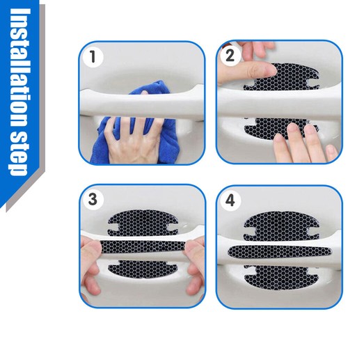 8x Car Door Handle Bowl Anti Scratch Sticker Protector Cover Universal Accessory - Picture 7 of 12