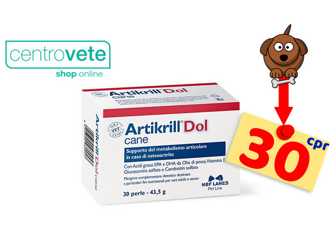 Nbf Lanes ARTIKRILL DOL 30 / 60 Compresse → Combatte Osteoartrite e Dolore CANI: → 60 Compresse/Taglia unica/Bianco/Adulto/Compresse, capsule img 0
