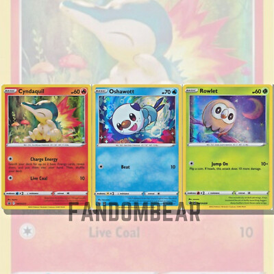 Cyndaquil Oshawott Rowlet BLACK STAR PROMO card set 2022 Pokemon