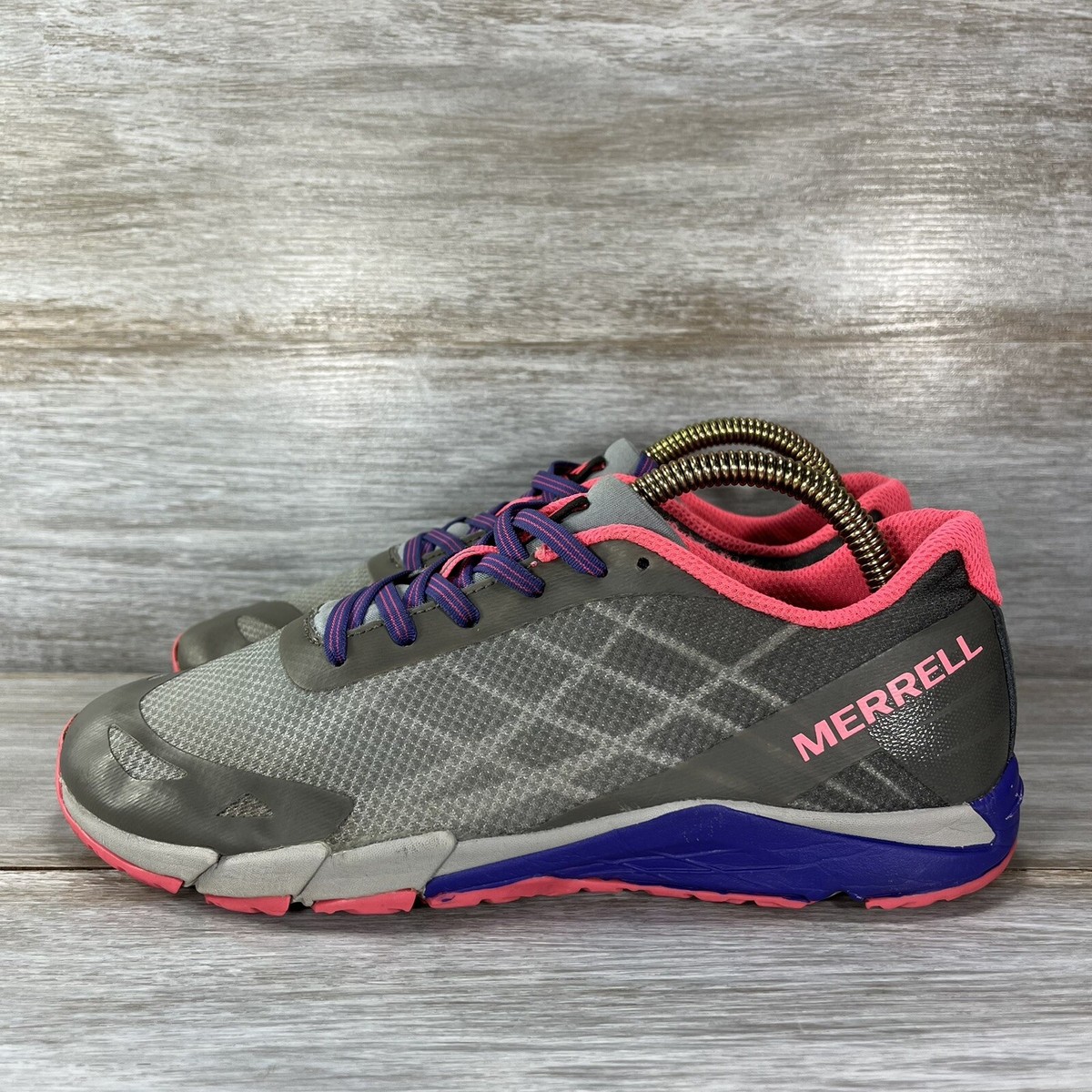 Merrell Youth Girls Bare Access Gray Pink Athletic Running