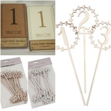 natural 1-12 table numbers rustic wedding function table numbers STYLE CHOICE