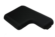 Fits 00-06 Ford Ranger Carbon Fiber Console Lid Wcupholder Cover Gray Stitch