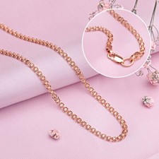Halskette Zweireihiger Anker Kette  Russisches Rose Rotgold 585 2.5 mm 💖