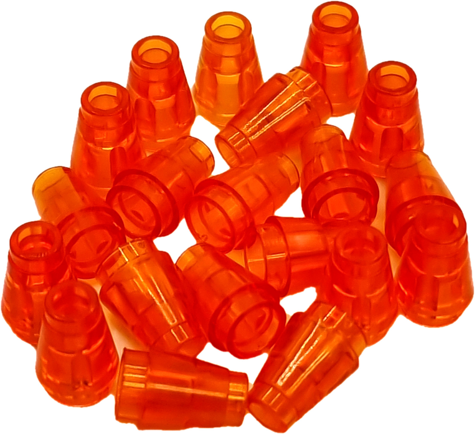 Конструктор LEGO Nr- 4567338 Ракетный снаряд Regel 1x1 прозрачный оранжевый / 20 штук