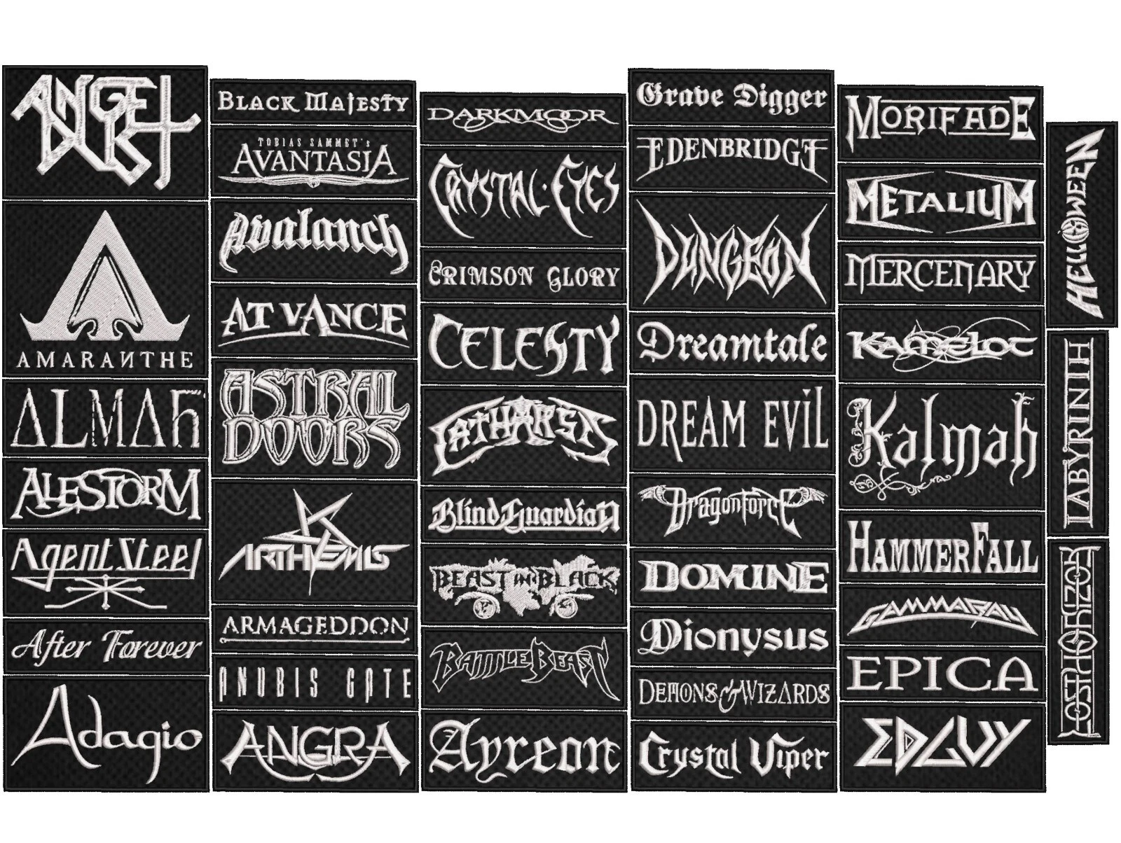 Power Metal full EMBROIDERY flat 10pcs/Lot Random Mix Sew-On Patches