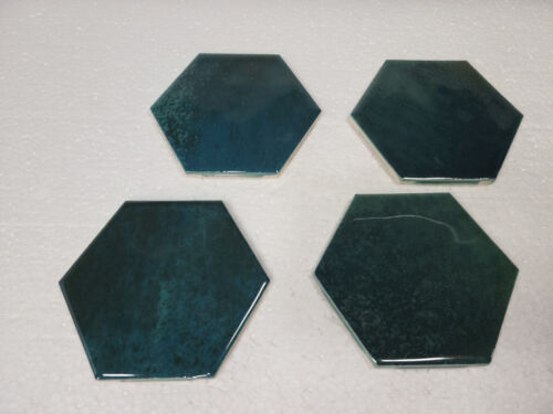 Green Marble Ceramic Tile Hexagon Subway Mosaic Vintage Mid Century Modern Retro