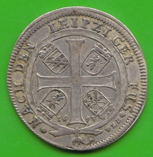 Sachsen-Coburg 1/6 Taler 1693 hübsch nswleipzig - Picture 2 of 2