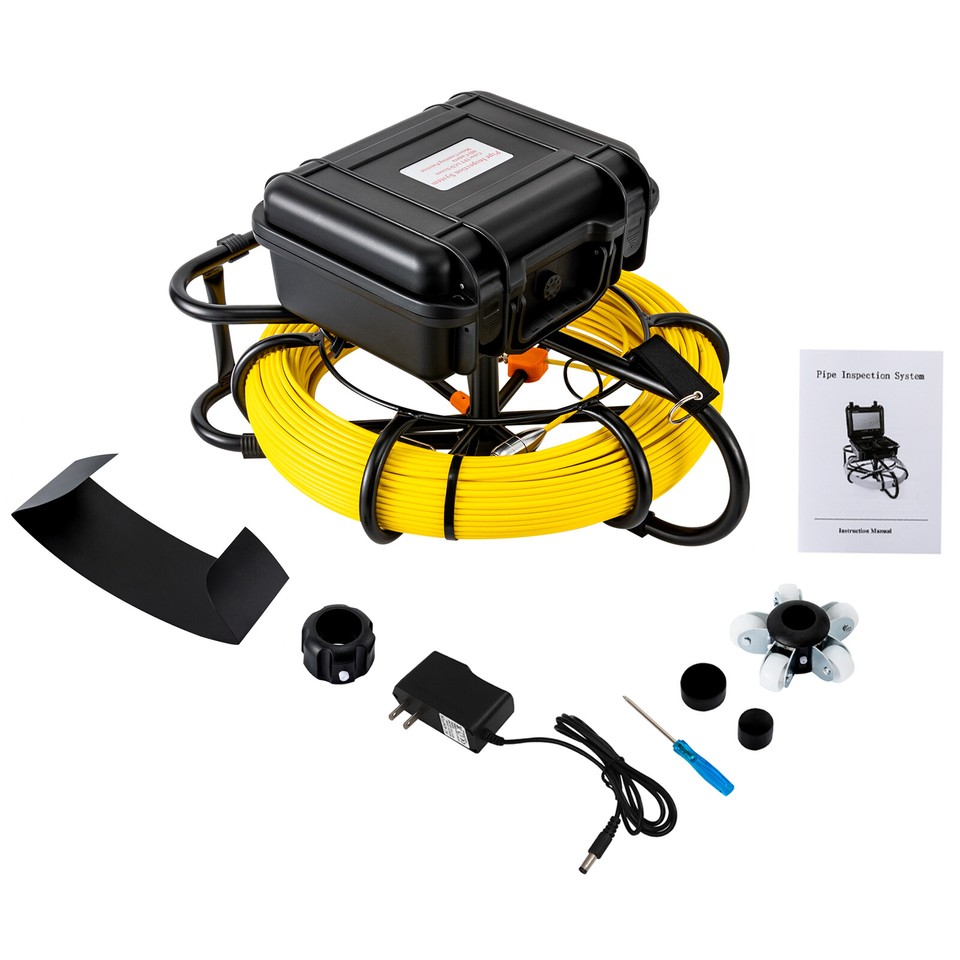100-300ft Pipe Inspection Camera HD 1200 TVL Drain Sewer Camera 9" LCD ...