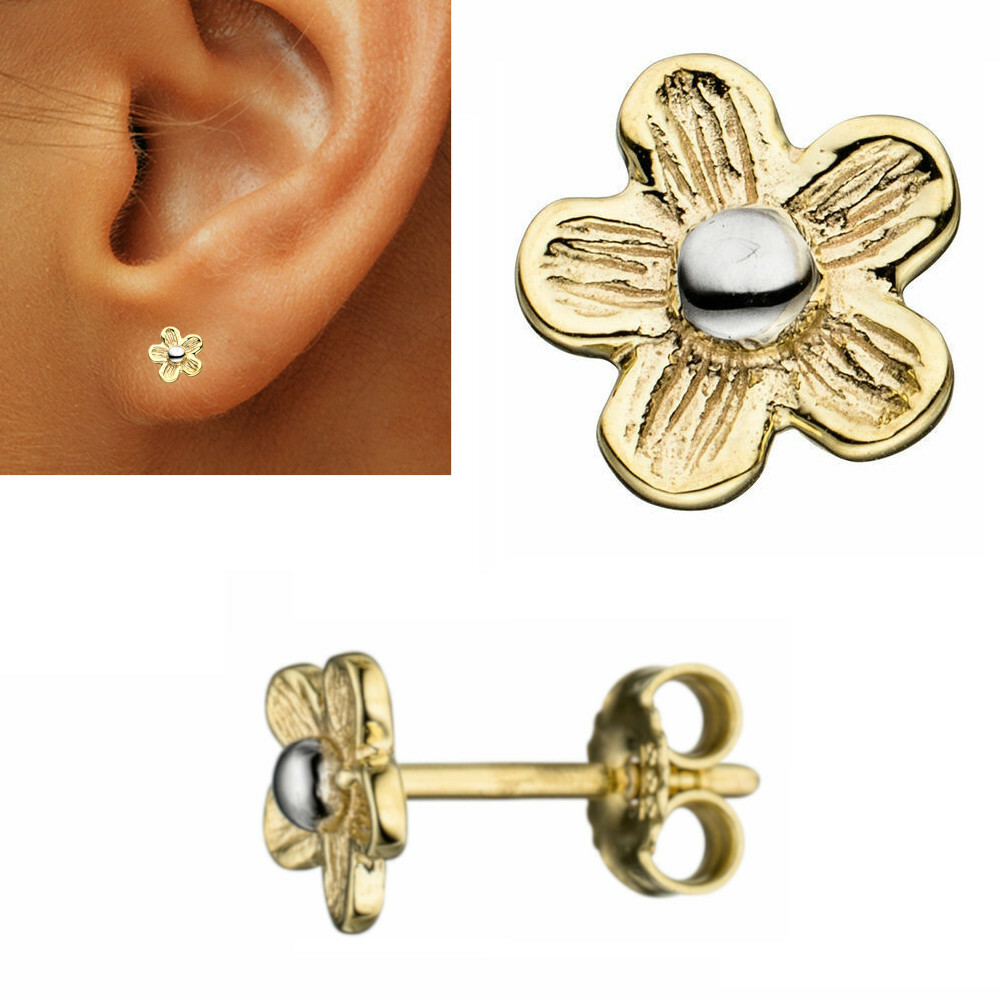 Goldener Anker-Ohrstecker – 333er Gold, 8 Karat, Ca. 11x7 Mm, Einzelstück Im Schmucketui