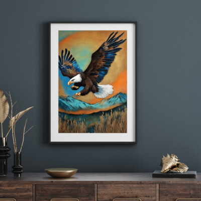 Fliegender Adler Leinwand Wandbild Kunstdruck ungerahmt Bild Gemälde Kunst Nr #06