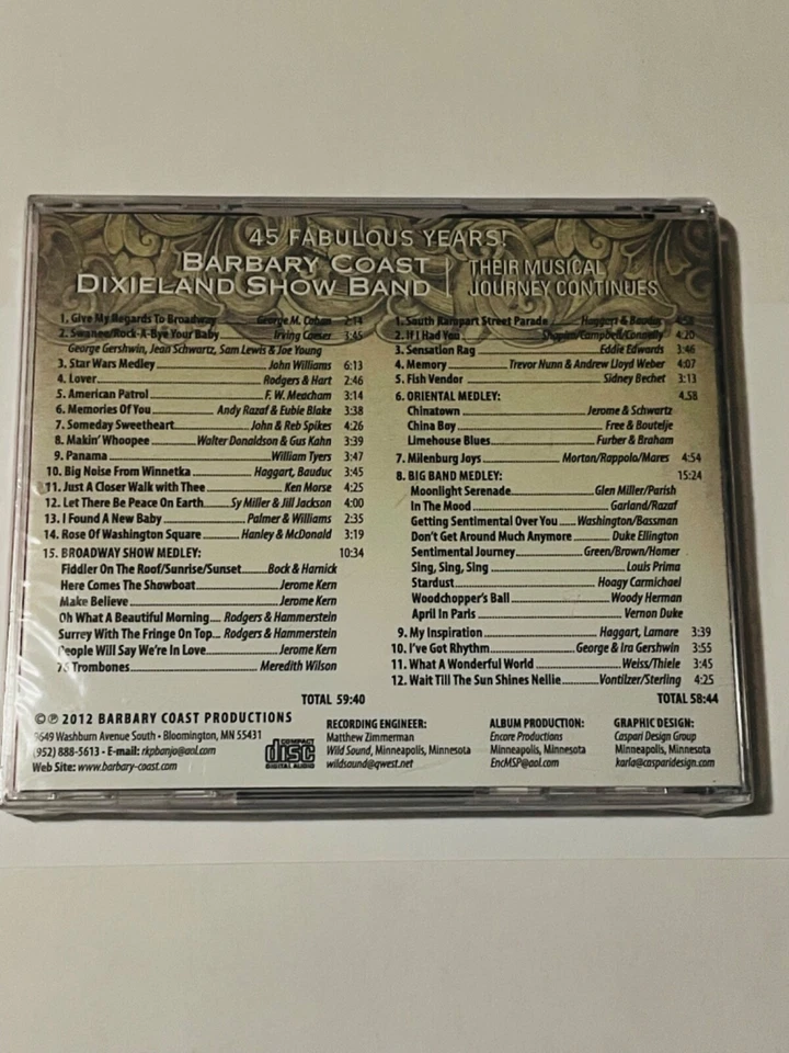 BARBARY COAST Dixieland Show Band Their Musical Journey Continues 2 CD SET NEW ! Foto 2 de 2