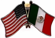3 Pc Mexico USA Crossed Friendship Flag Lapel Pin Support Patriotic Enamel Badge