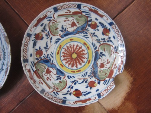 4 antique Delft plates - 18th century - Afbeelding 2 van 15