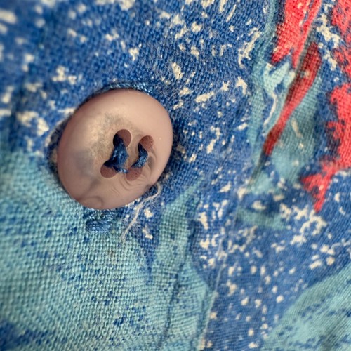 Vintage Saturdays Hawaiian Shirt Mens Large - XL Retro Blue Floral Button 80s - Picture 4 of 12