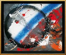 Jozsef Toth *1944 Schwarzer Mond Öllackgemälde Astronomie Weltall Himmelskörper