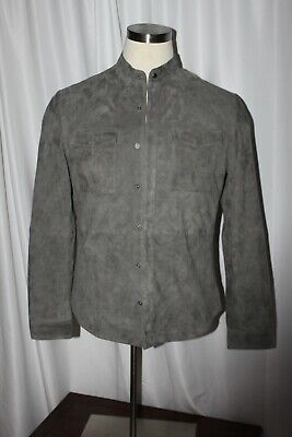John Varvatos Collection Ivan Charcoal Men's Suede Jacket MSRP $798