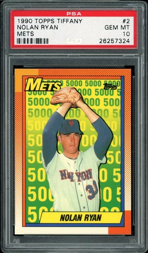 1990 Topps Tiffany Baseball #2 Nolan Ryan Mets PSA 10