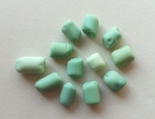 12 Pcs OPAQUE DULL GREEN Beach Combed Sea Glass, Handle Sections 