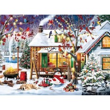 Christmas Cabin Birds 500 Piece Jigsaw Puzzle for Adults