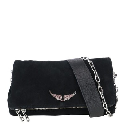 Zadig & Voltaire Damen Tasche Schwarz Leder Crossbody Bag Ledertasche Mittel