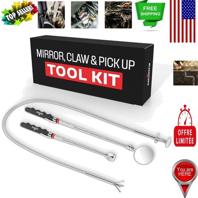 Magnetic Tool Set with 36-Inch Grabber & 16lb Pull Magnet - Ideal for DIYers