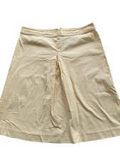 Vintage Style Beige A-Line Skirt With Pleated Back Detail  Button Accents 10