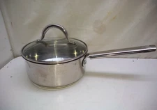 Wolfgang Puck Cookware 2 Qt Saucepan Cafe Collection Stainless Saute Fry Pan Lid