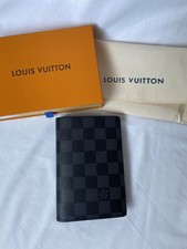 Louis Vuitton Passport Holder Wallet Black Checkered with Box READ 