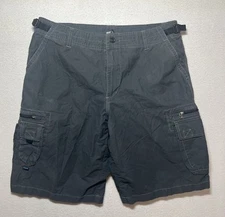 KUHL Patina Dye Gray Climbing And Hiking Cargo Shorts Sz XL Zip fly
