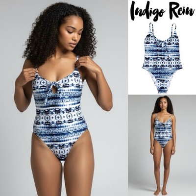 Indigo Rein One Piece Swimsuit Cheeky Removable Pads M (Junior) Spaghetti Straps